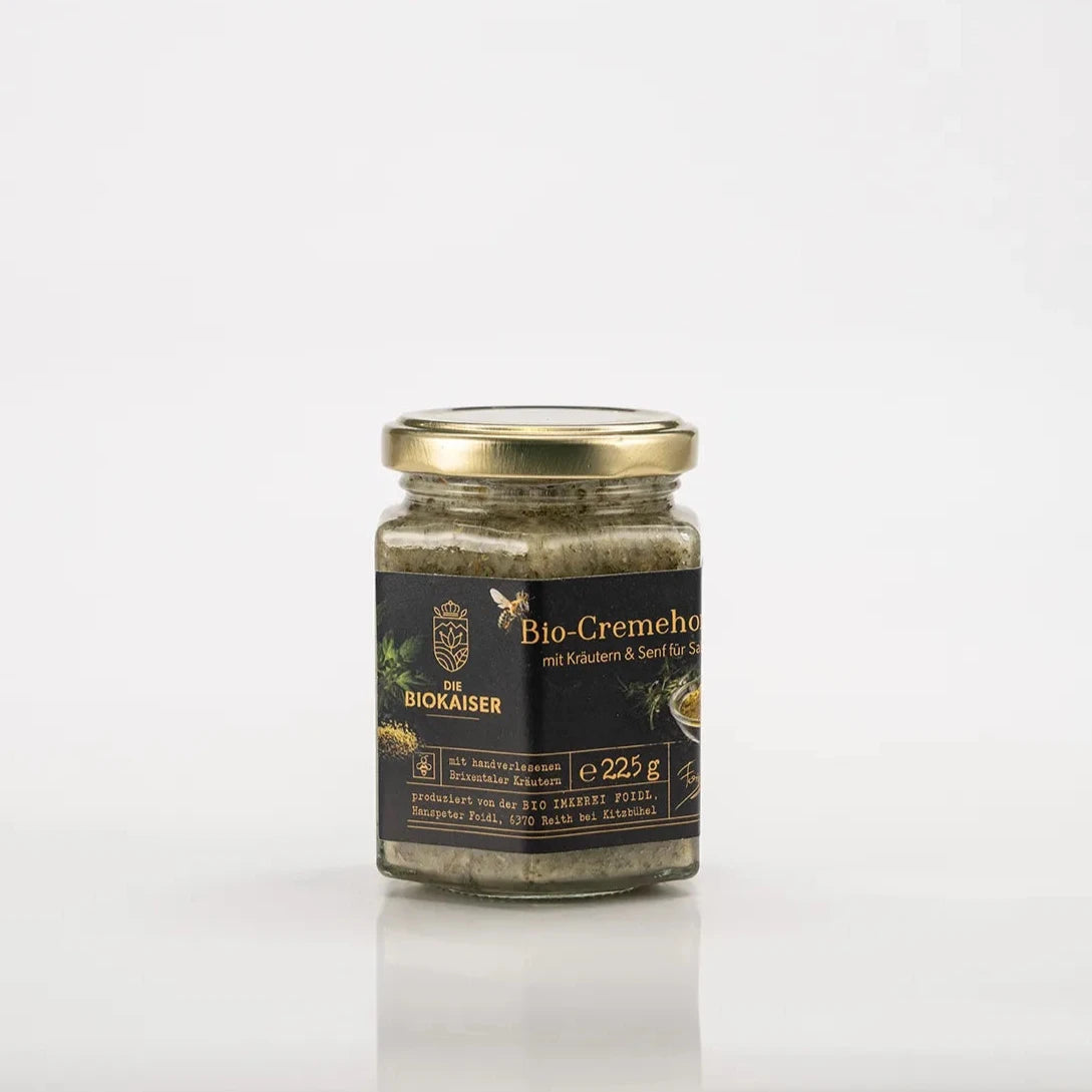 Bio Cremehonig mit Kräuter & Senf für Salate