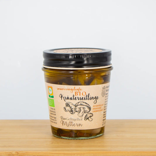 Sauer eingelegte Bio Kräuterseitlinge
