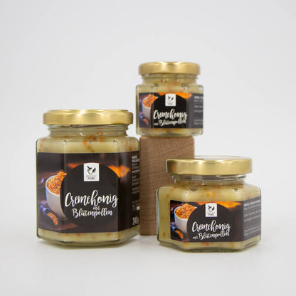 Cremehonig mit Blütenpollen